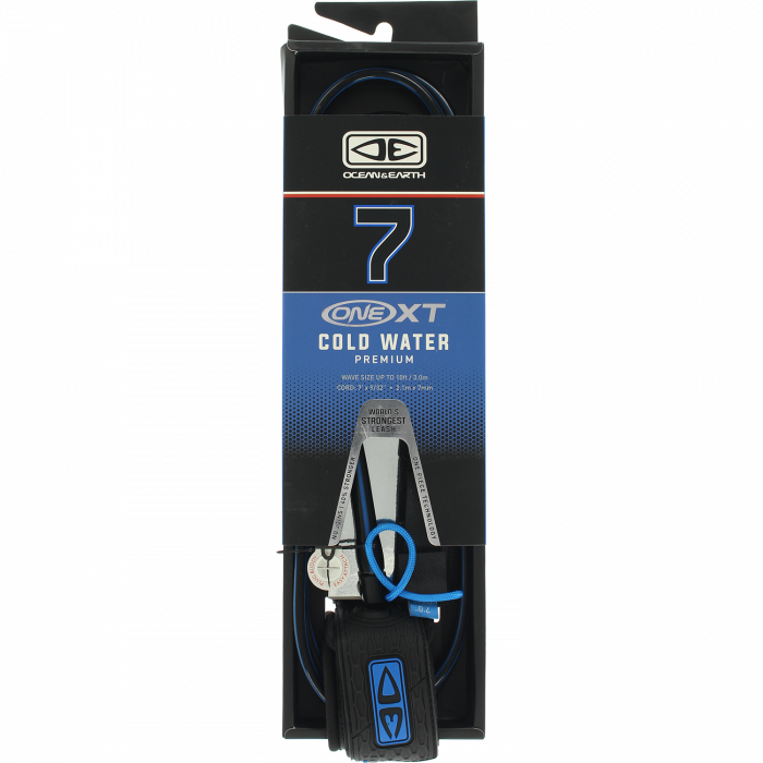 Ocean & Earth One XT Cold Water Leash 7' - Black & Blue