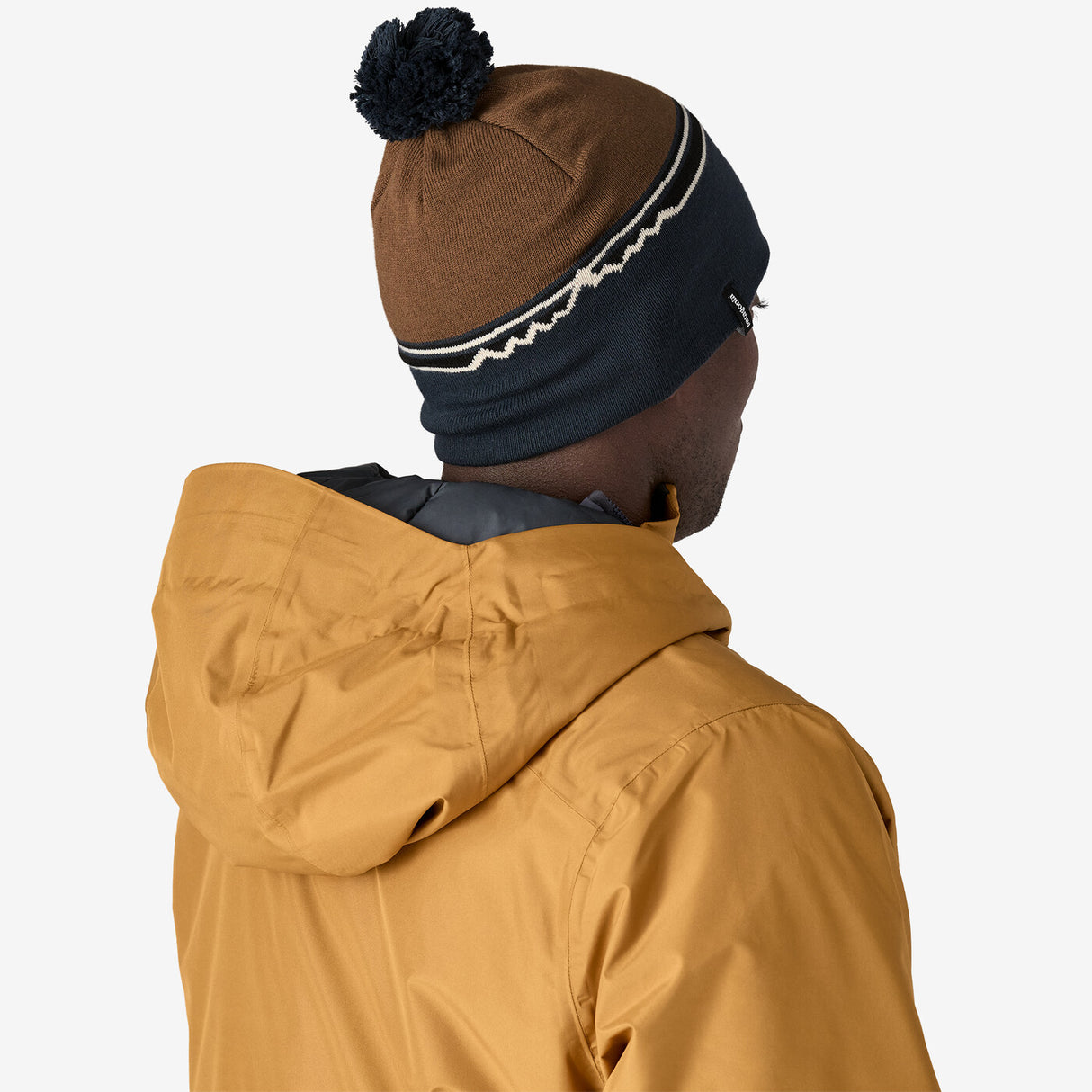 Patagonia Lightweight Powder Town Beanie - Skyline Block: Shelter Brown