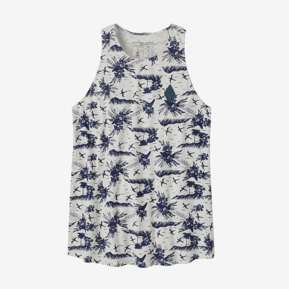 Patagonia Women's Wander Crest Organic High-Neck Tank Top - Faria: Birch White