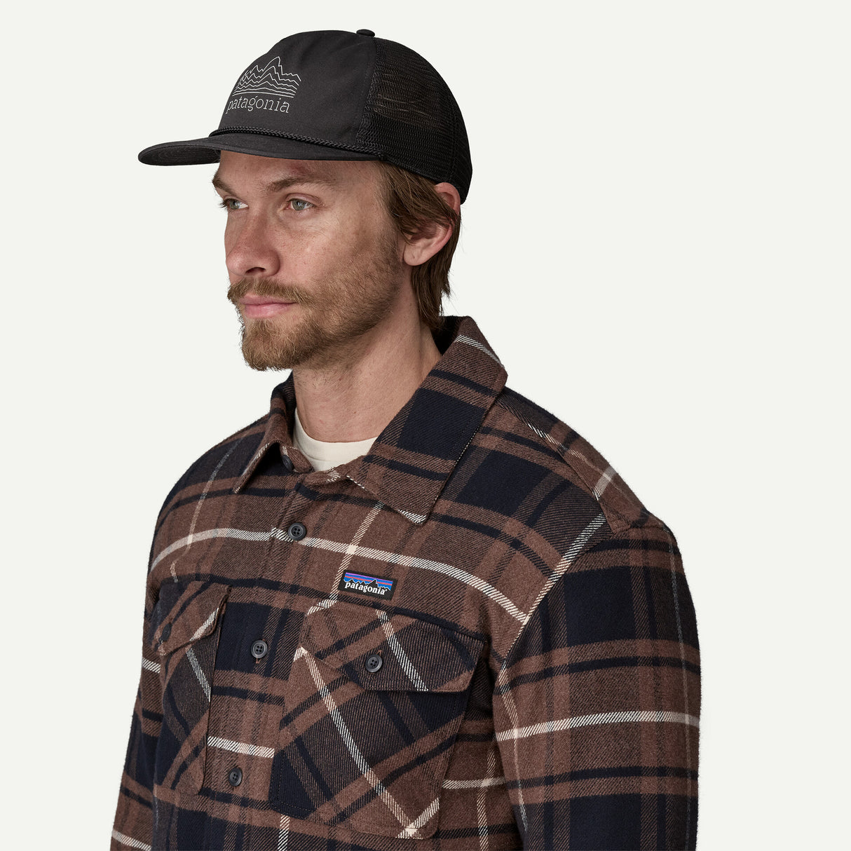Patagonia Airfarer Cap Strata Stencil: Black