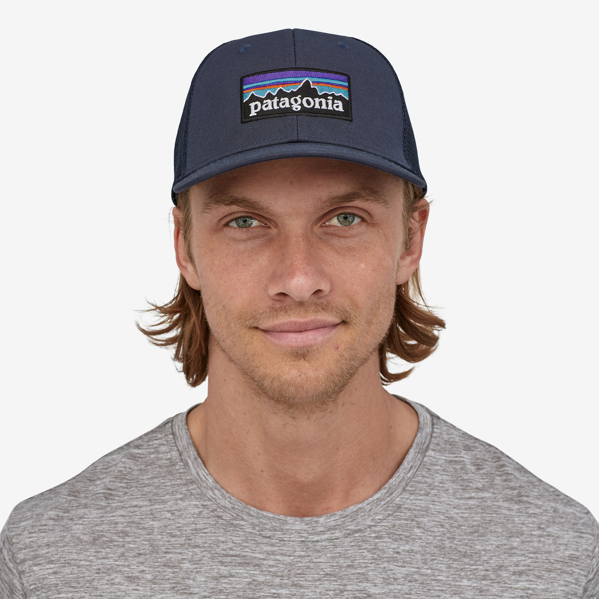Patagonia P-6 Logo Trucker Hat - Navy Blue