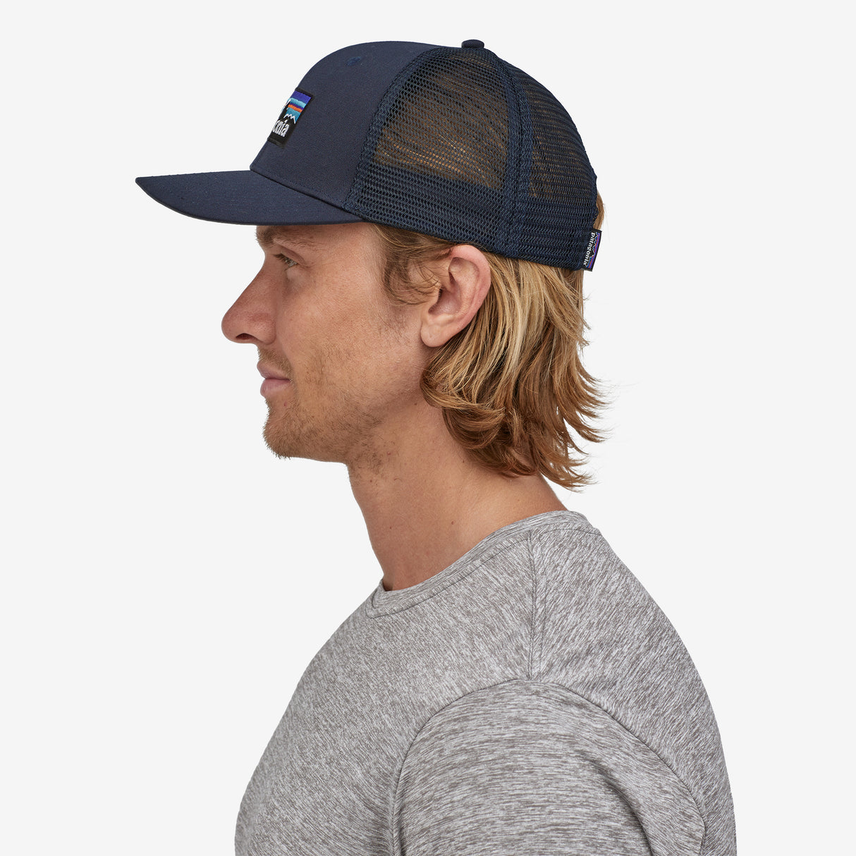Patagonia P-6 Logo Trucker Hat - Navy Blue