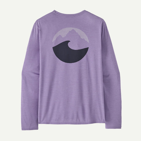 Patagonia Men's Long-Sleeved Capilene® Cool Daily Graphic Shirt: Applied Imagination: Concrete Purple X-Dye