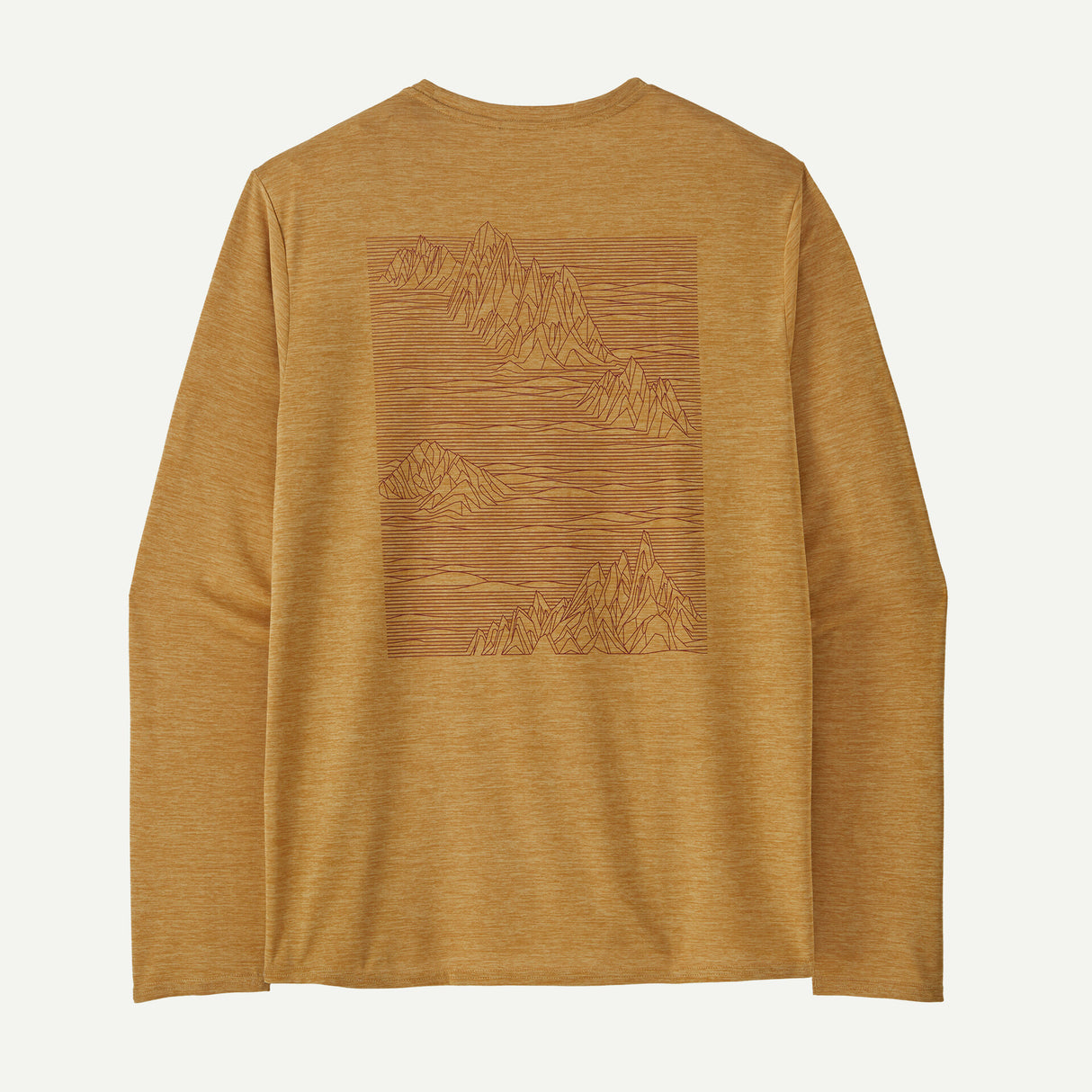 Patagonia Men's Long-Sleeved Capilene® Cool Daily Graphic Shirt: Strataspire: Beeswax Tan X-Dye