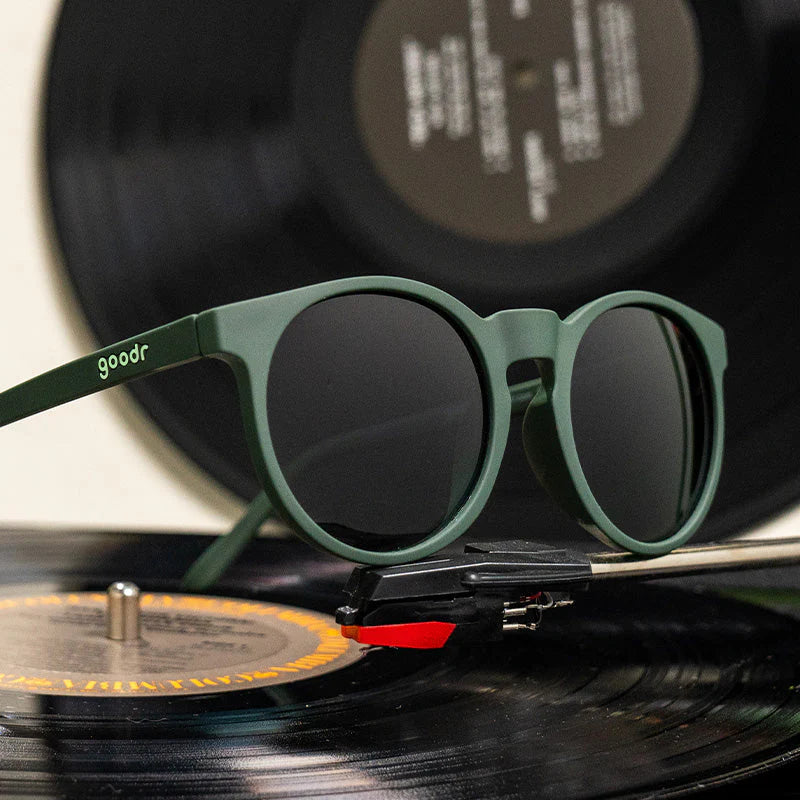 Goodr CIRCLE G I Have These on Vinyl, Too Dark Green