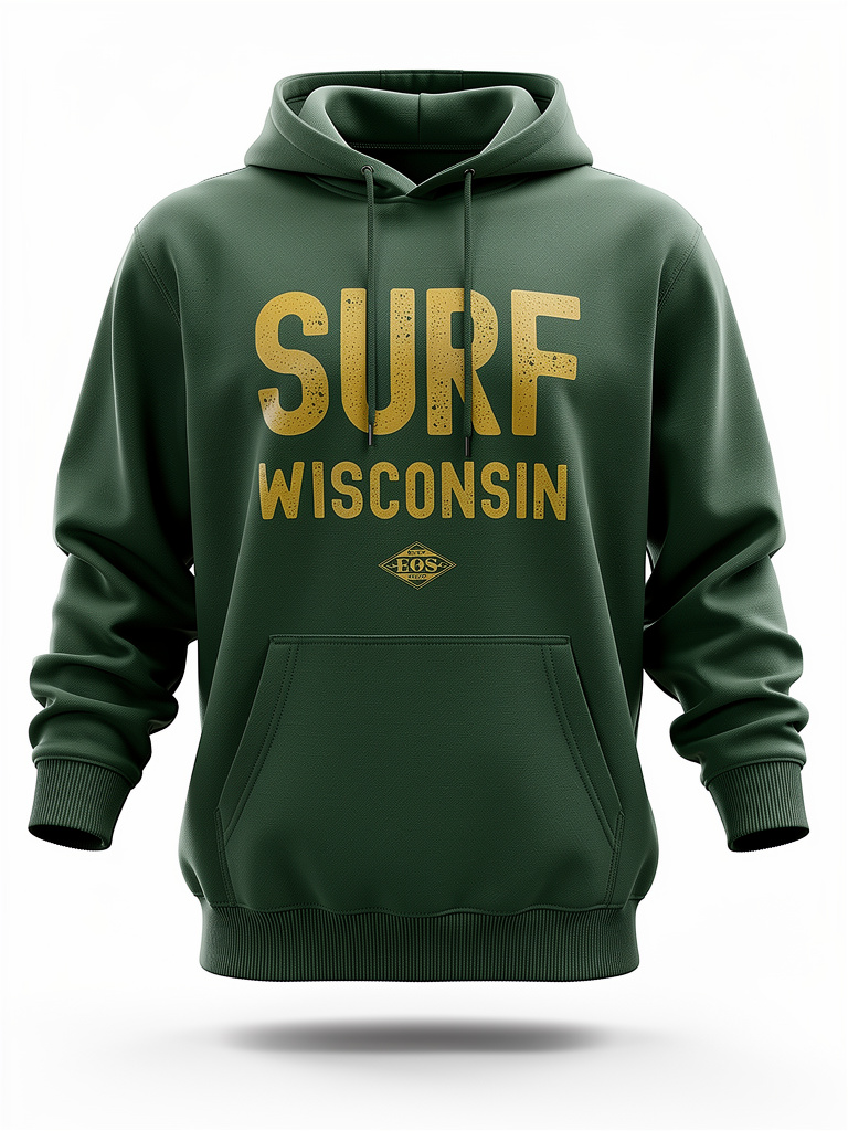 EOS Surf "Surf Wisconsin" Hooded Sweatshirt - Alpine Green