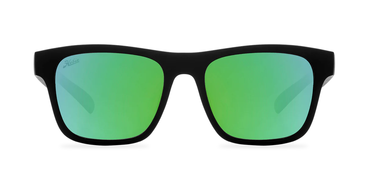 Hobie Coastal Float Sunglasses - Satin Black/ Sea Green Mirror