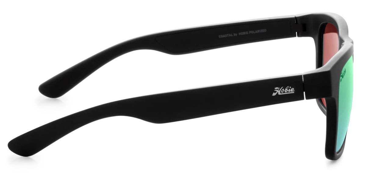 Hobie Coastal Float Sunglasses - Satin Black/ Sea Green Mirror
