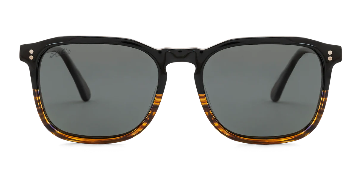 Hobie Cortez Sunglasses - Shiny Black Wood Grain / Grey Polarized