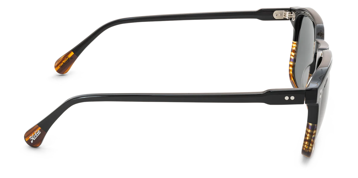 Hobie Cortez Sunglasses - Shiny Black Wood Grain / Grey Polarized