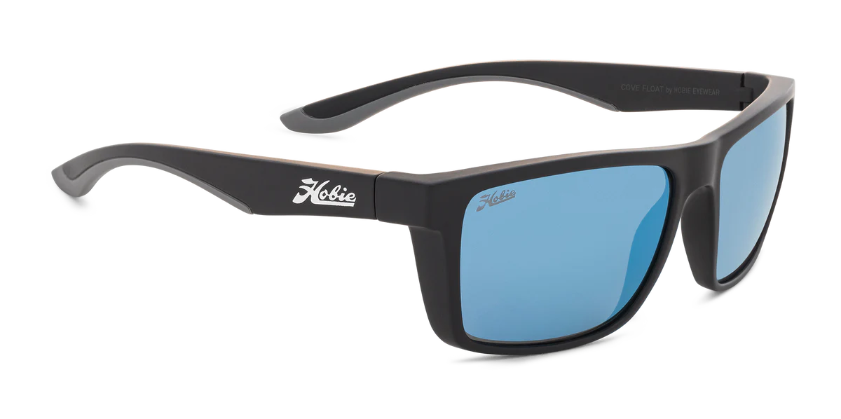 Hobie Cove Float Sunglasses - Satin Black/ Cobalt Mirror