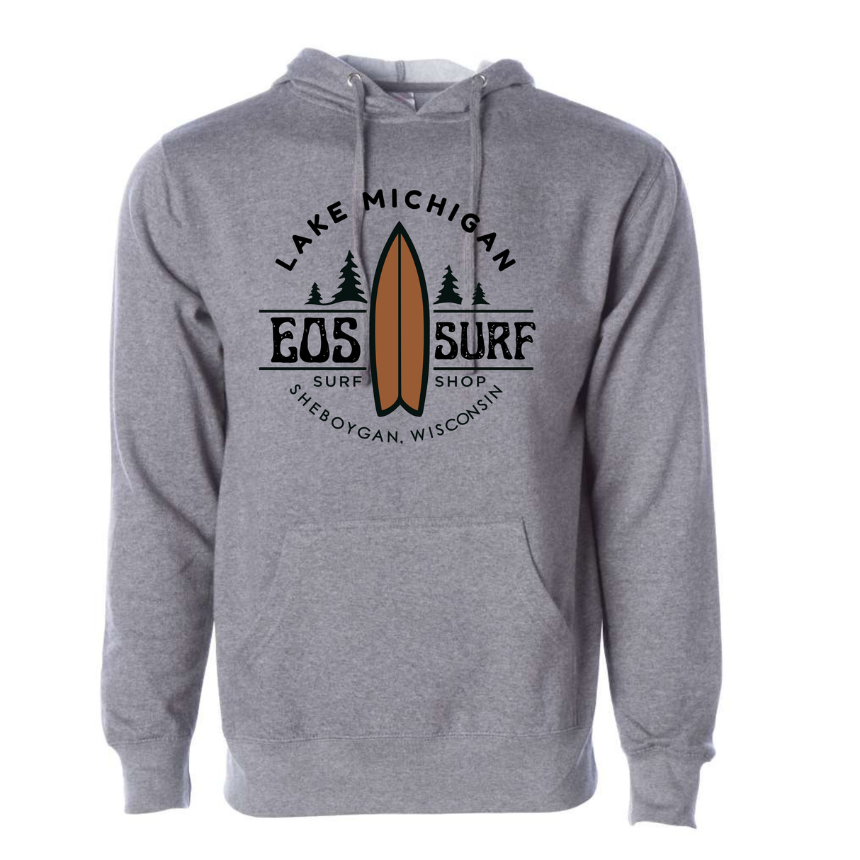 EOS Surf "Retro Fish" Hooded Sweatshirt - Gunmetal Grey