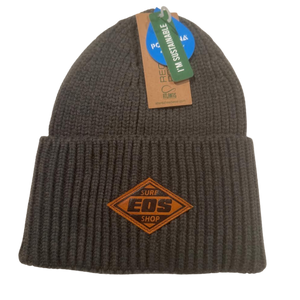 EOS Leather Patch Beanie