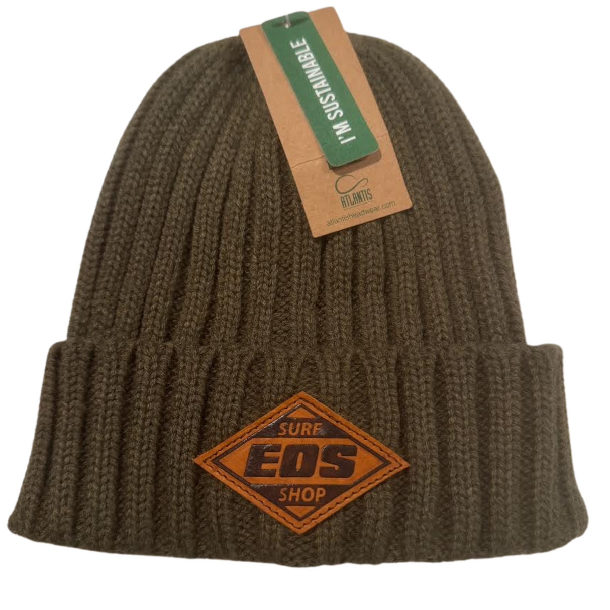 EOS Leather Patch Beanie