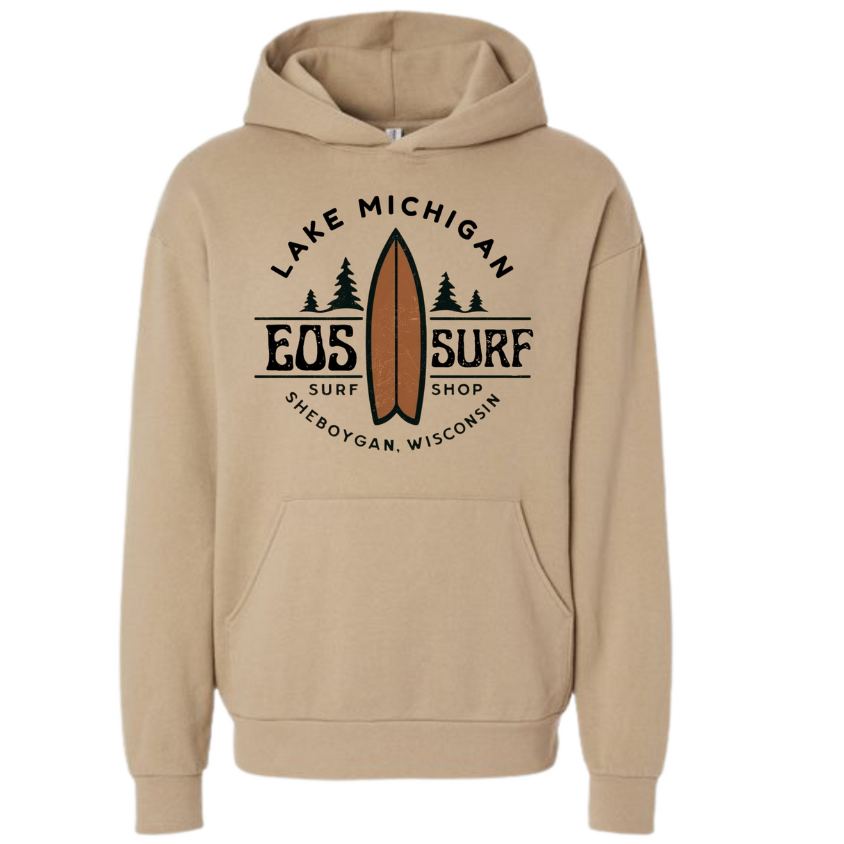 EOS Surf "Retro Fish" Hooded Sweatshirt - Sandstorm