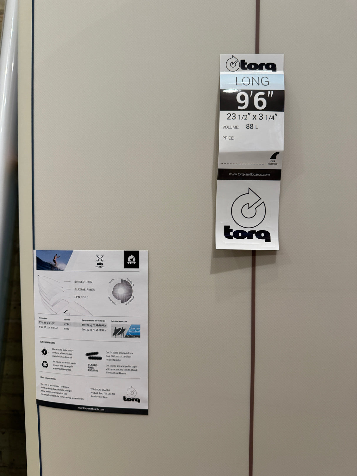 Torq "Long" Surfboard 9'6 Tan
