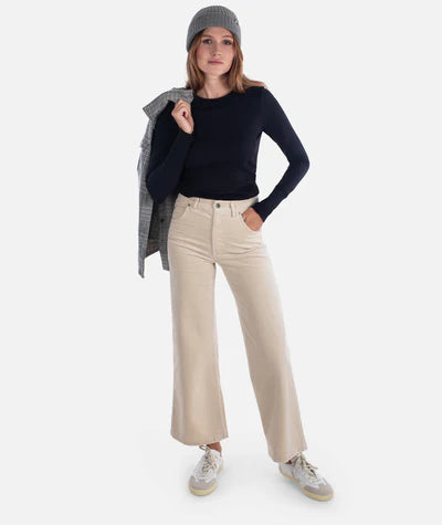 Jetty Whaler Corduroy Wide Leg Pants - Ivory