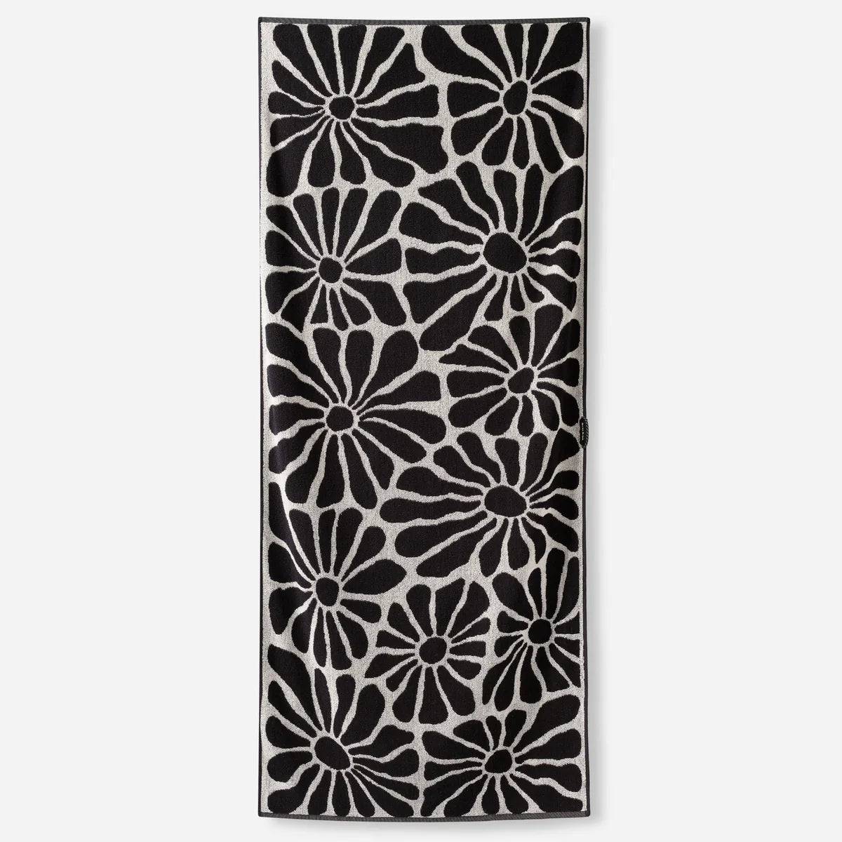 Nomadix Organic Cotton Beach Towel: Lazy Daisy Black