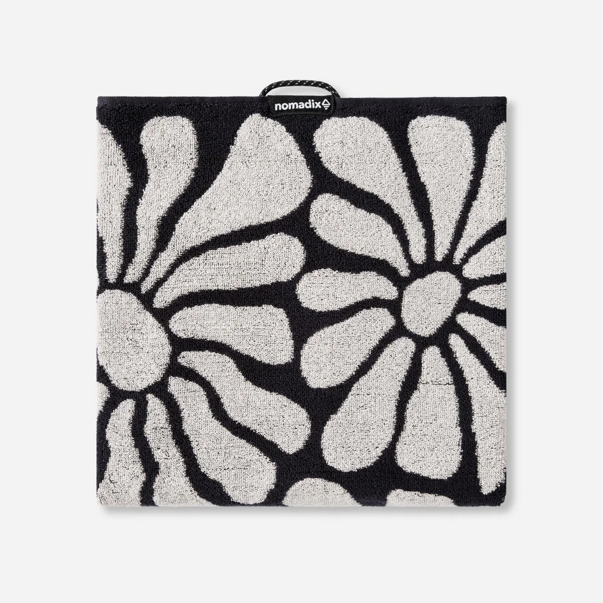 Nomadix Organic Cotton Beach Towel: Lazy Daisy Black