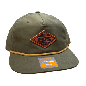 EOS Olive Leather Snap Back Camp Cap