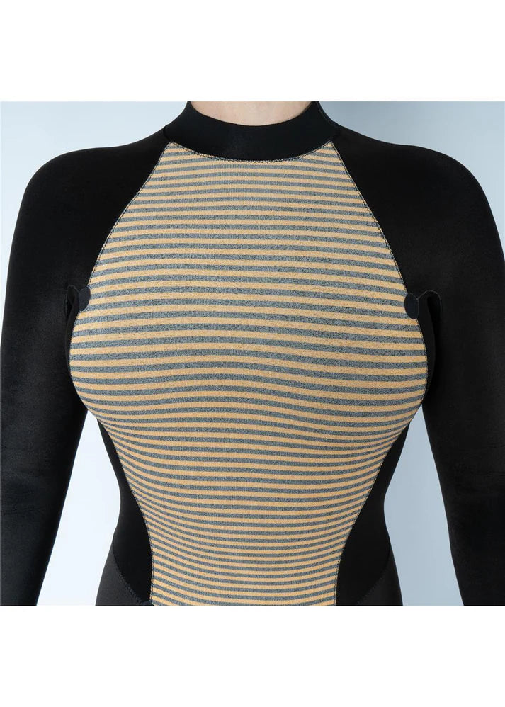 Xcel Women's Axis Hooded Full Wetsuit 5/4mm Black W/Palm-Monstera Print