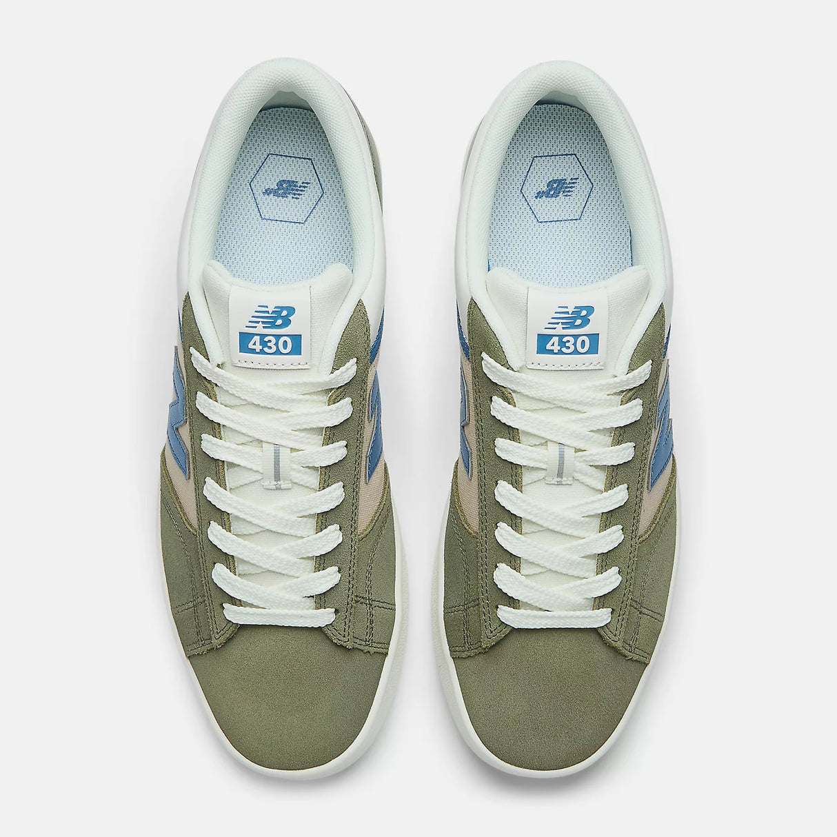 New Balance Numeric 430 Skate Shoes: Olive and Blue