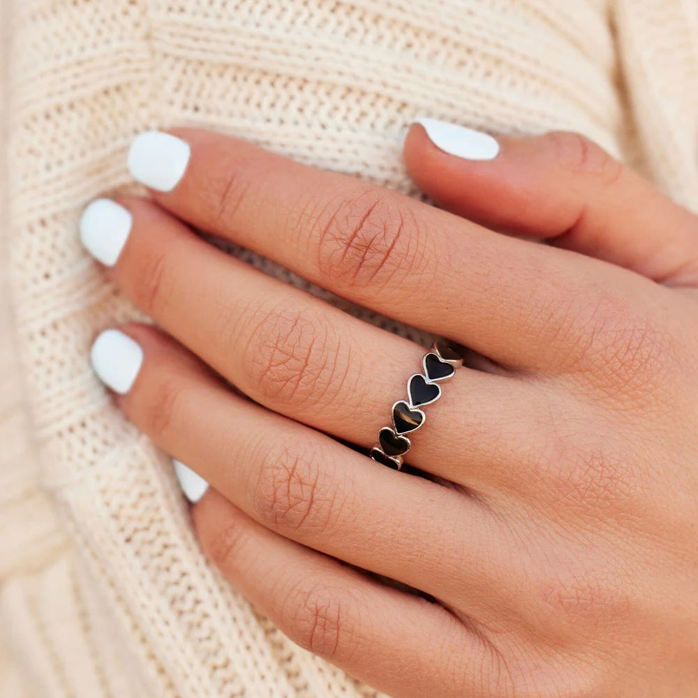 Puravida Mood Love Hearts Band Ring