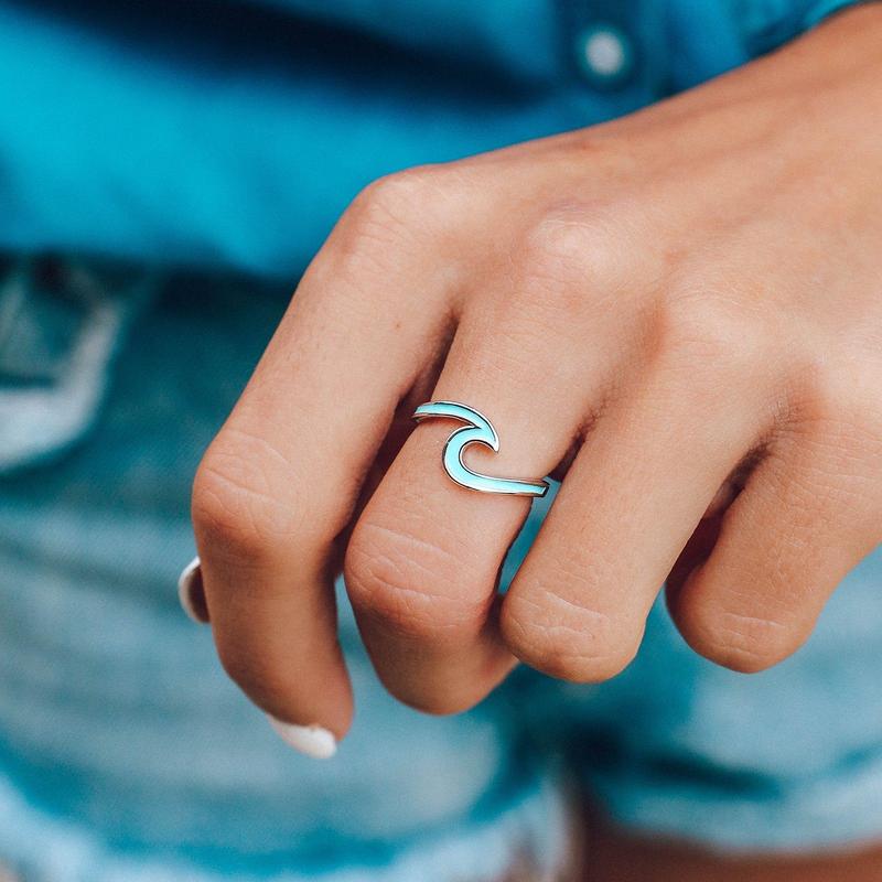 ENAMEL WAVE RING