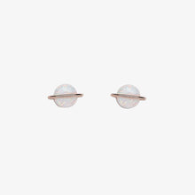 Load image into Gallery viewer, OPAL SATURN STUD EARRINGS Rose Gold
