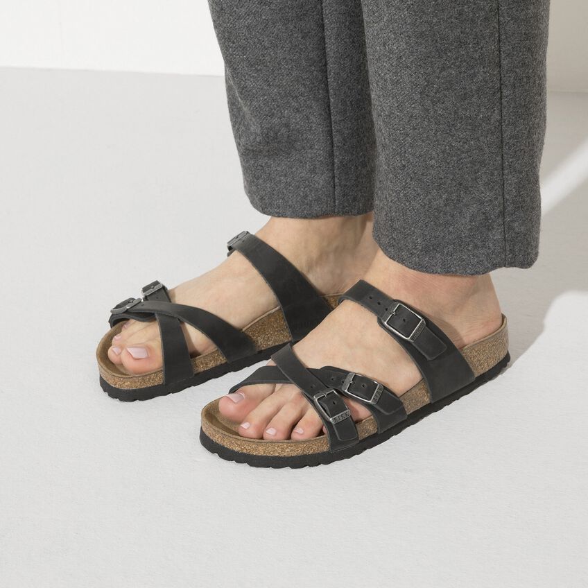 Birkenstock Franca   - Black Oiled Leather