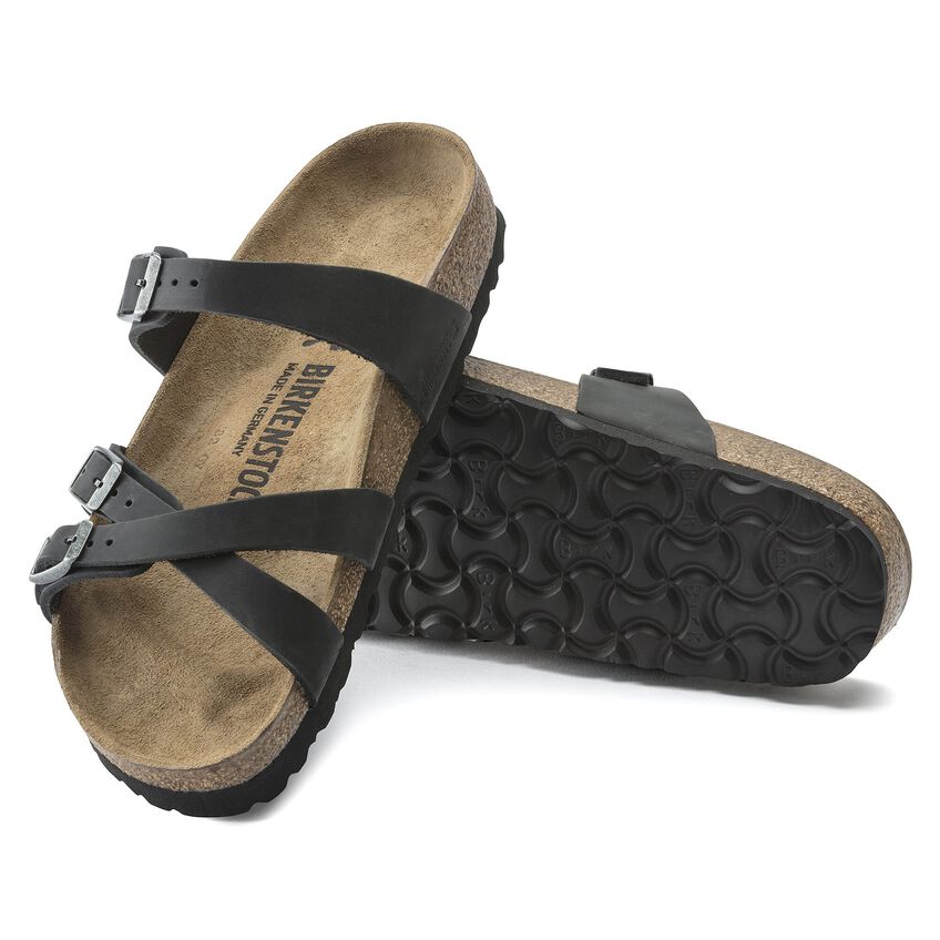 Birkenstock Franca   - Black Oiled Leather