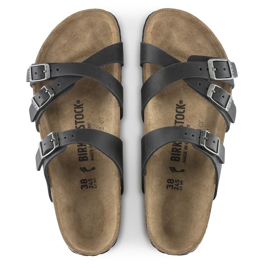 Birkenstock Franca   - Black Oiled Leather