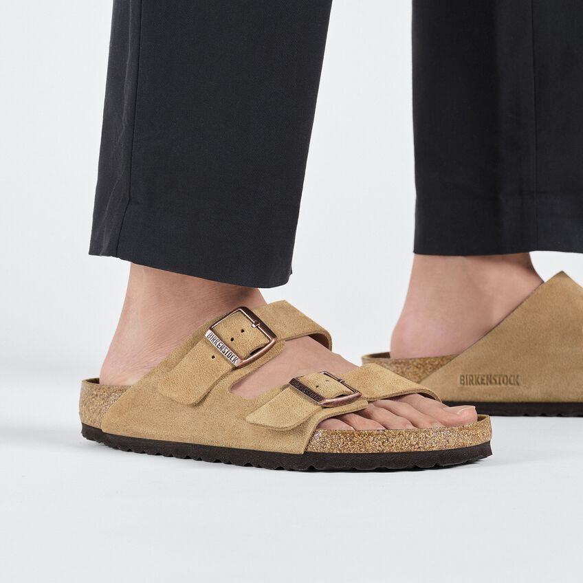 Birkenstock Arizona Suede Leather  - Latte Cream