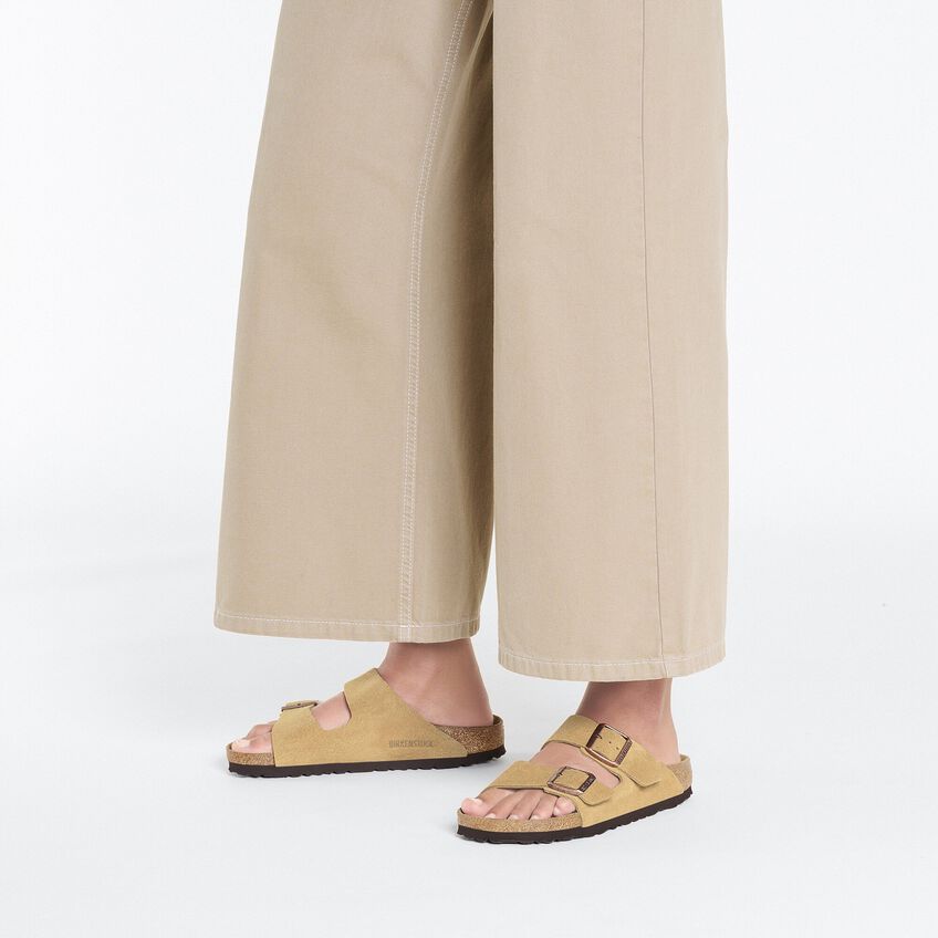 Birkenstock Arizona Suede Leather  - Latte Cream