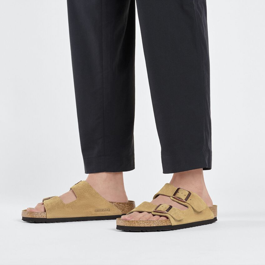 Birkenstock Arizona Suede Leather  - Latte Cream