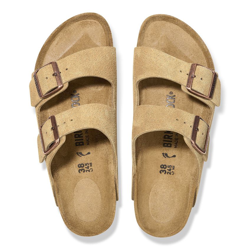 Birkenstock Arizona Suede Leather  - Latte Cream