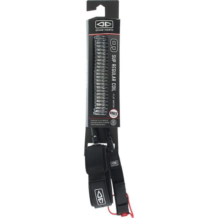 O&E REGULAR SUP/LB KNEE COIL MOULDED LEASH 9' BLK