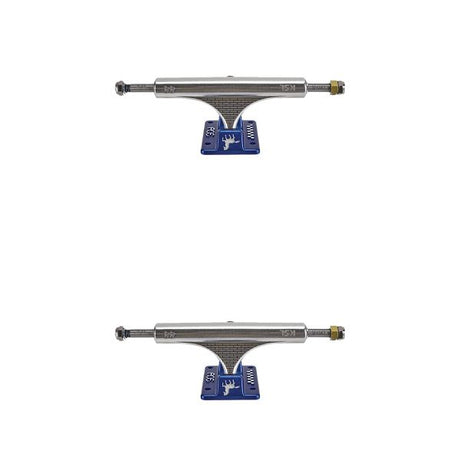 Ace Trucks MFG. Kevin "Spanky" Long AF1 Hollow 44 Polished / Blue LTD Skateboard Trucks - 5.6" Hanger 8.25" Axle (Set of 2)