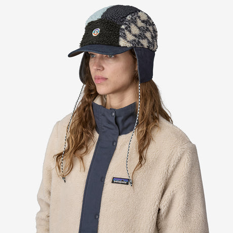 Patagonia Range Earflap Cap - Synched Flight Small: Natural