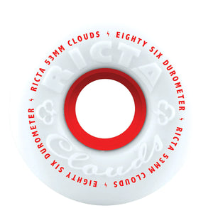 Ricta 53mm Clouds Red 86a Skateboard Wheels