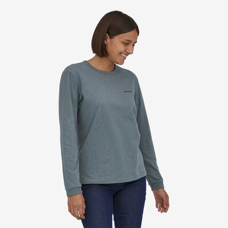 Patagonia Women's Long-Sleeved P-6 Logo Responsibili-Tee® - Plume Grey