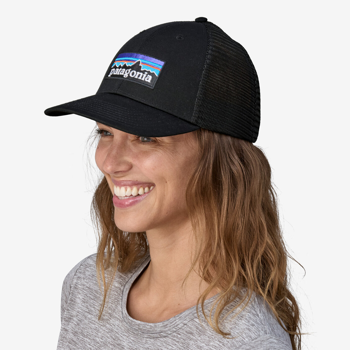 Patagonia P-6 Logo LoPro Trucker Hat - Black