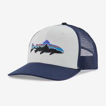 Load image into Gallery viewer, Patagonia Fitz Roy Trout Trucker Hat - White w/New Navy

