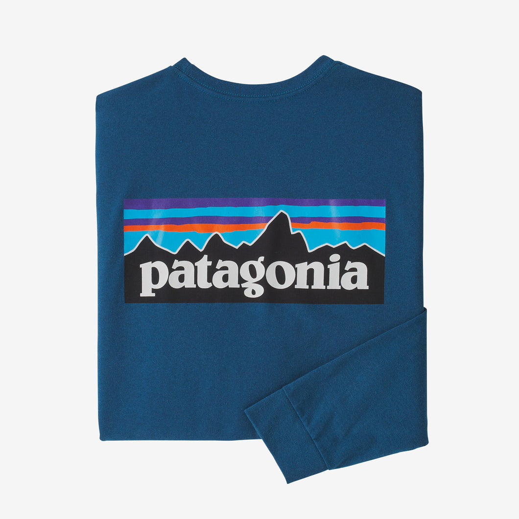 Patagonia Men's Long-Sleeved P-6 Logo Responsibili-Tee® - Wavy Blue