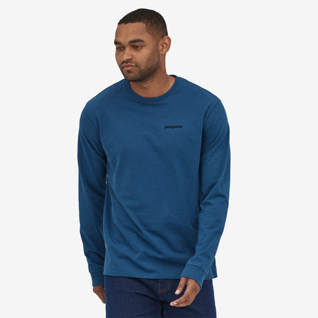 Patagonia Men's Long-Sleeved P-6 Logo Responsibili-Tee® - Wavy Blue