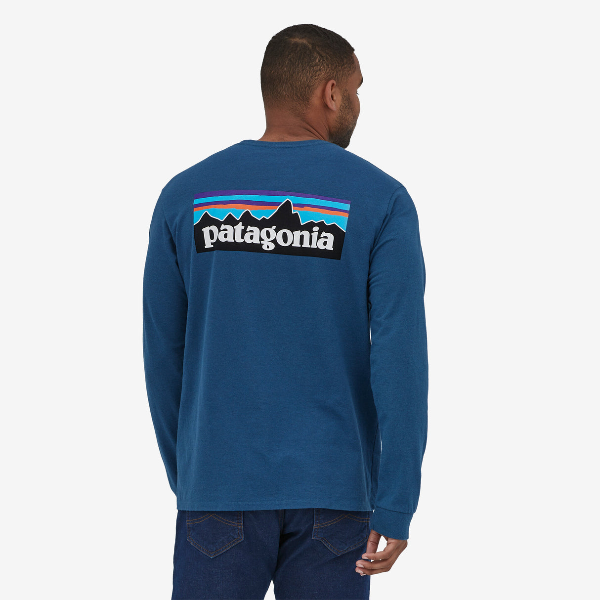 Patagonia Men's Long-Sleeved P-6 Logo Responsibili-Tee® - Wavy Blue