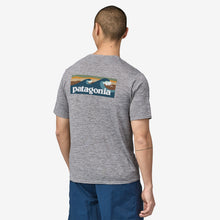 Load image into Gallery viewer, Patagonia Men&#39;s Capilene® Cool Daily Graphic Shirt - Waters - Boardshort Logo Abalone Blue: Feather Grey
