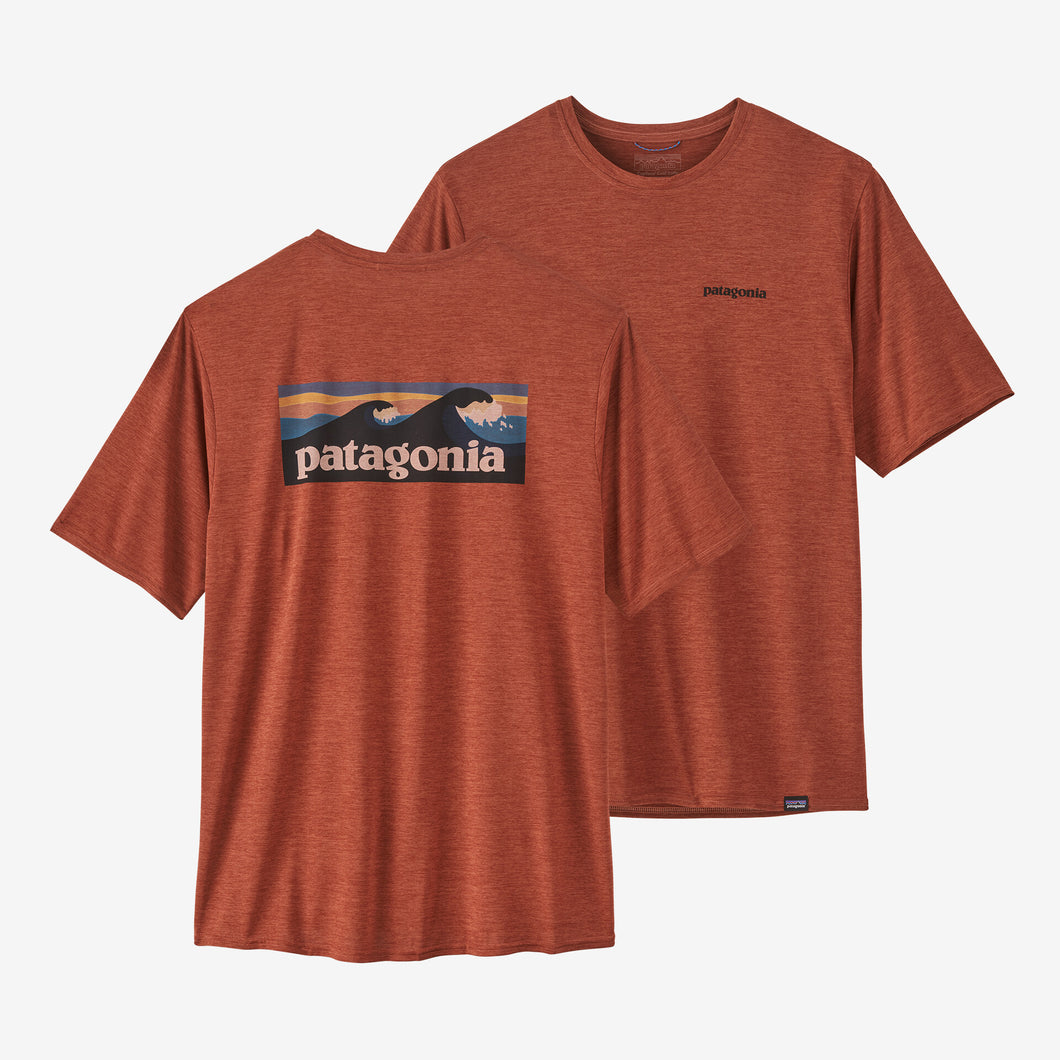 Patagonia Men's Capilene® Cool Daily Graphic Shirt - Waters - Boardshort Logo: Burl Red X-Dye