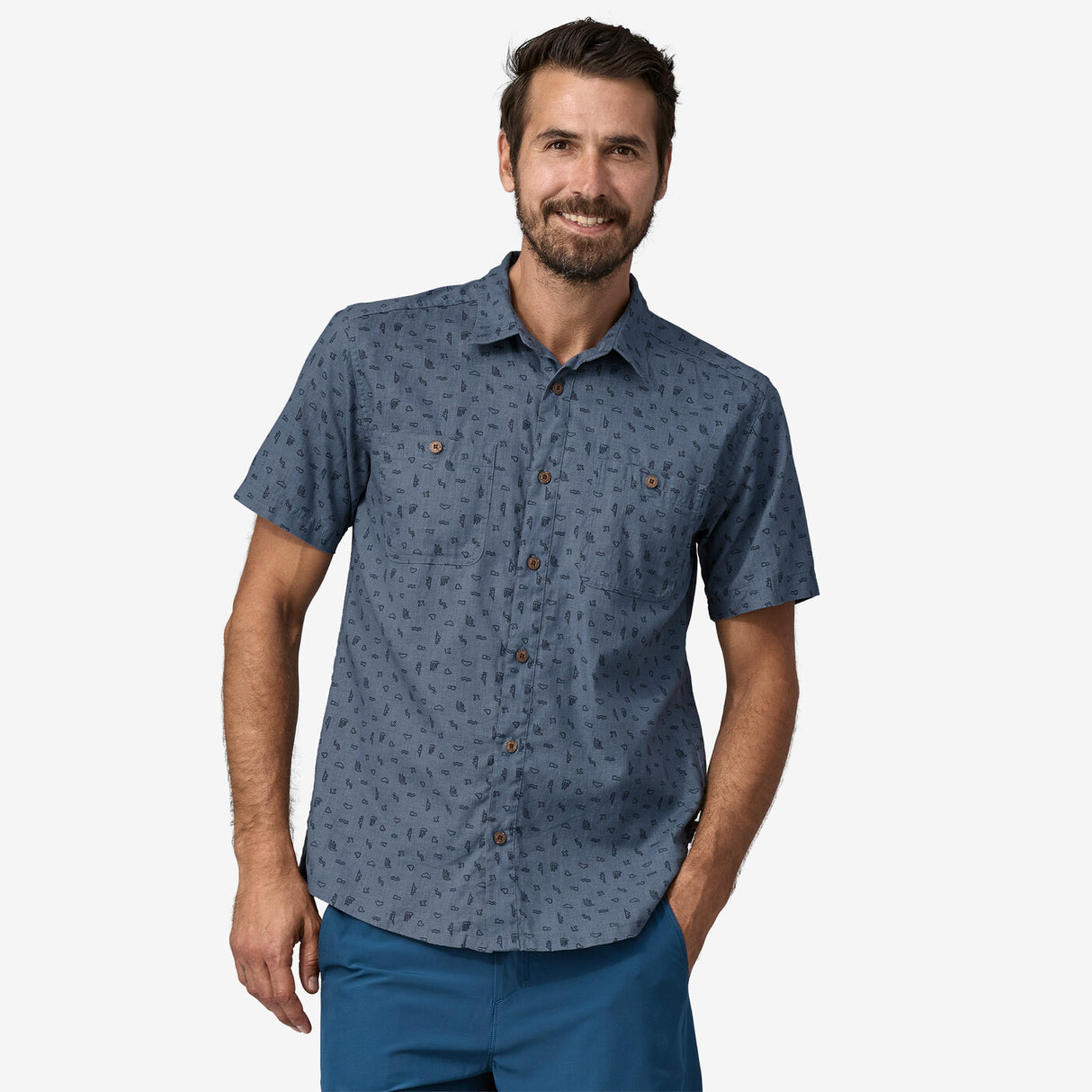 Patagonia Men's Back Step Shirt - Tiny Islands Utility Blue