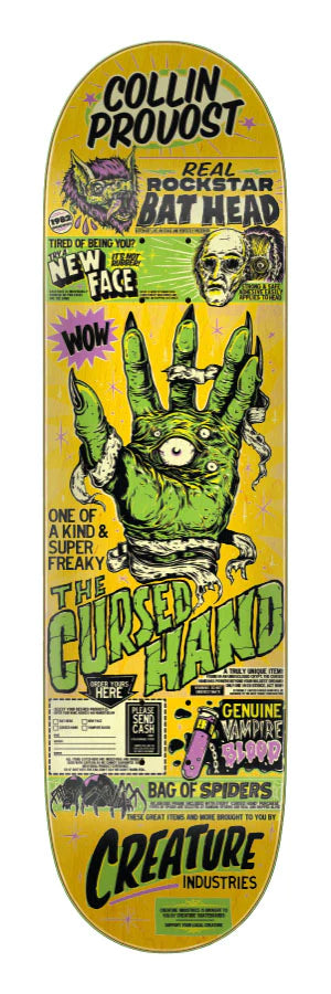 Creature Provost Cursed Hand Skateboard Deck - 8.47